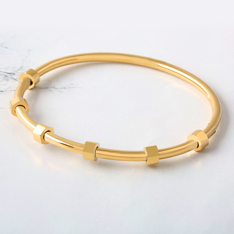 Chengfen new gold jewellery bangles designs stainless steel gold torque bangle turkish jewelry bangle