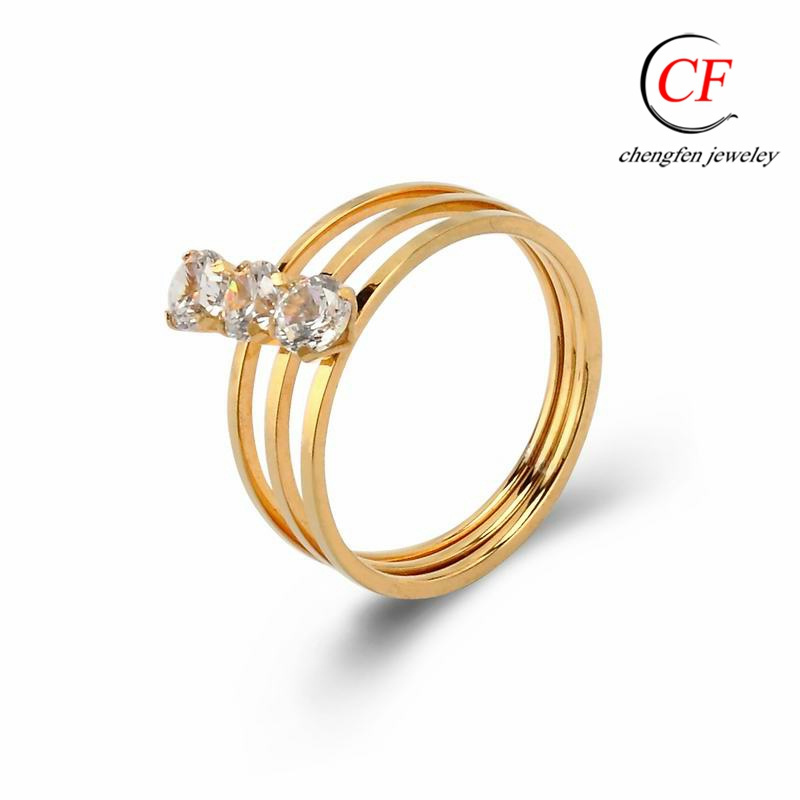 Chengfen Jewelry Factory Direct Sale Adjustable Ring For Women AAA Engagement 18k 150 Gold Ring