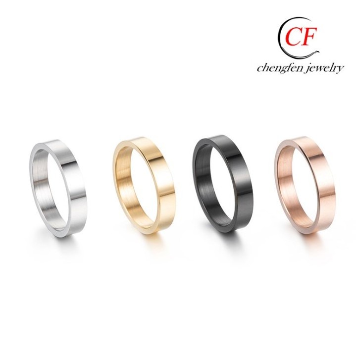 2022 Europe and the United States simple custom cheap stainless steel couple rings