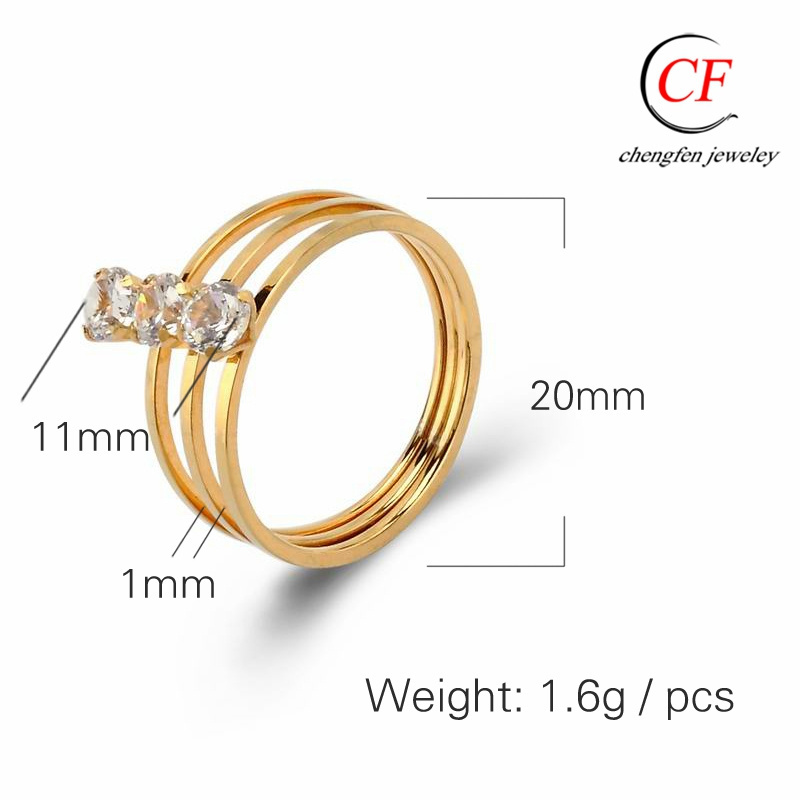 Chengfen Jewelry Factory Direct Sale Adjustable Ring For Women AAA Engagement 18k 150 Gold Ring