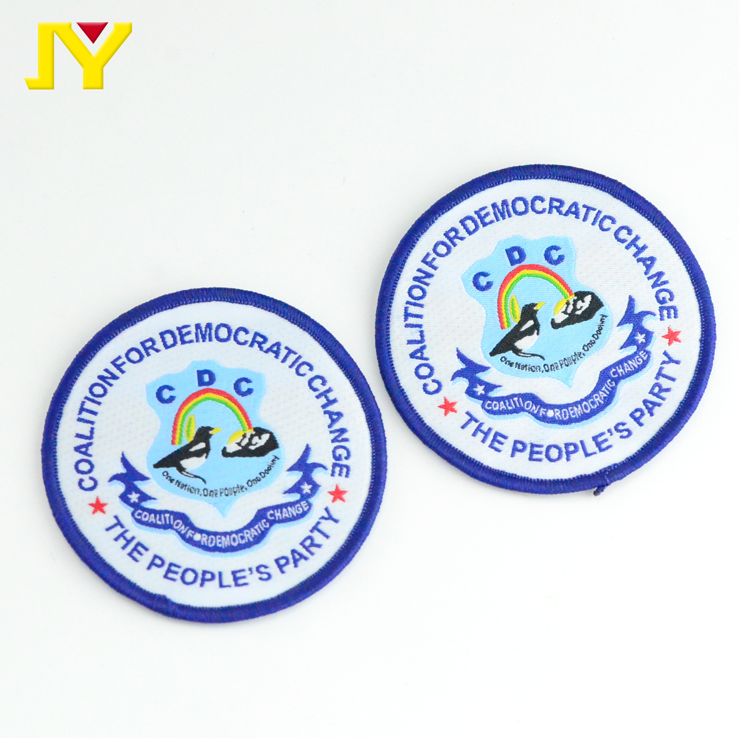 New Custom chinese cheap personalized design rainbow bird embroidery patch for clothing and hat decoration