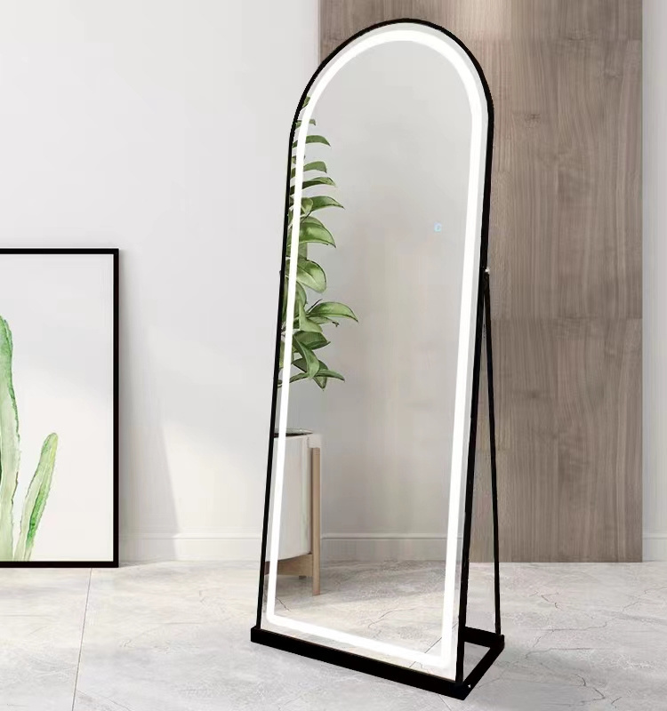 Contemporary Full Length Mirror Led 1650*550mm Led Mirror With Stand Smart Floor Mirror With Lights