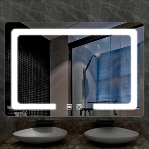 Frameless rectangle led mirror bluetooth bathroom mirror interior deco wall mirror with led light