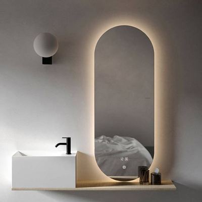 Wall led light bathroom Smart mirror Led mirror lights Oval Frameless Mirror with light