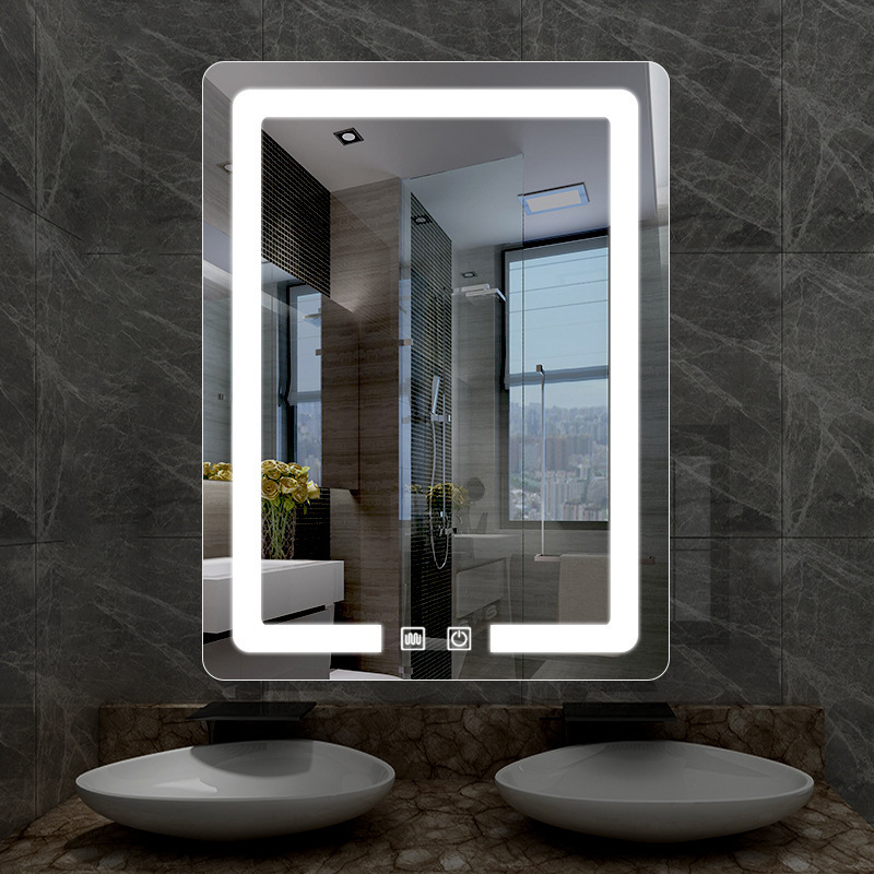 Frameless rectangle led mirror bluetooth bathroom mirror interior deco wall mirror with led light