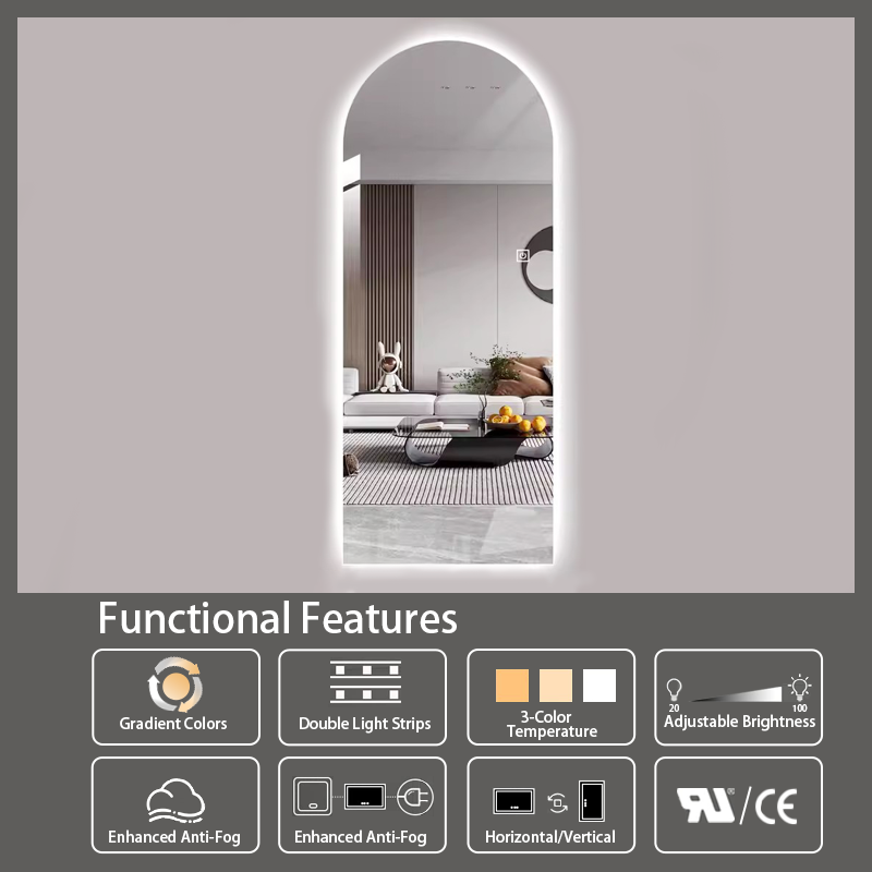 Home Bedroom Dressing Led Mirrors Wall Full large led full length backlit mirror