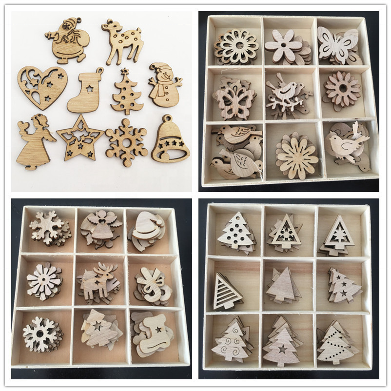 Wholesale 2022 Customized laser Christmas wooden decorations hanging pendant Christmas tree Decoration