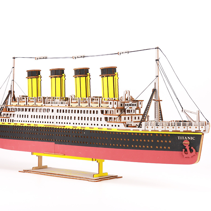 Wholesale Laser Cut RC Large Scale Big Ship Models Titanic 3D Wooden Puzzle Ship Model