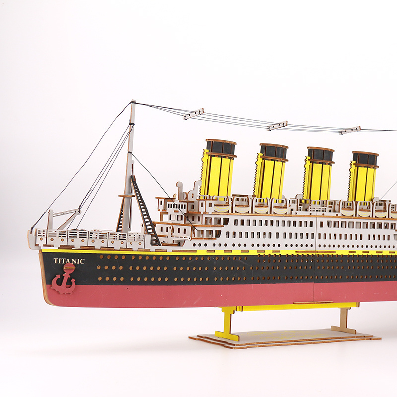 Wholesale Laser Cut RC Large Scale Big Ship Models Titanic 3D Wooden Puzzle Ship Model