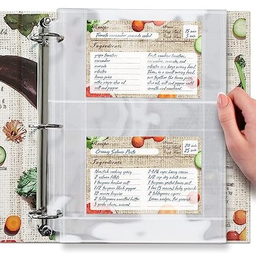 25 Pack 2 Pocket Photo Album Refill Sheets Fit For  4x6 Inch Photo Recipe Card Storage bag A4 Page Protector