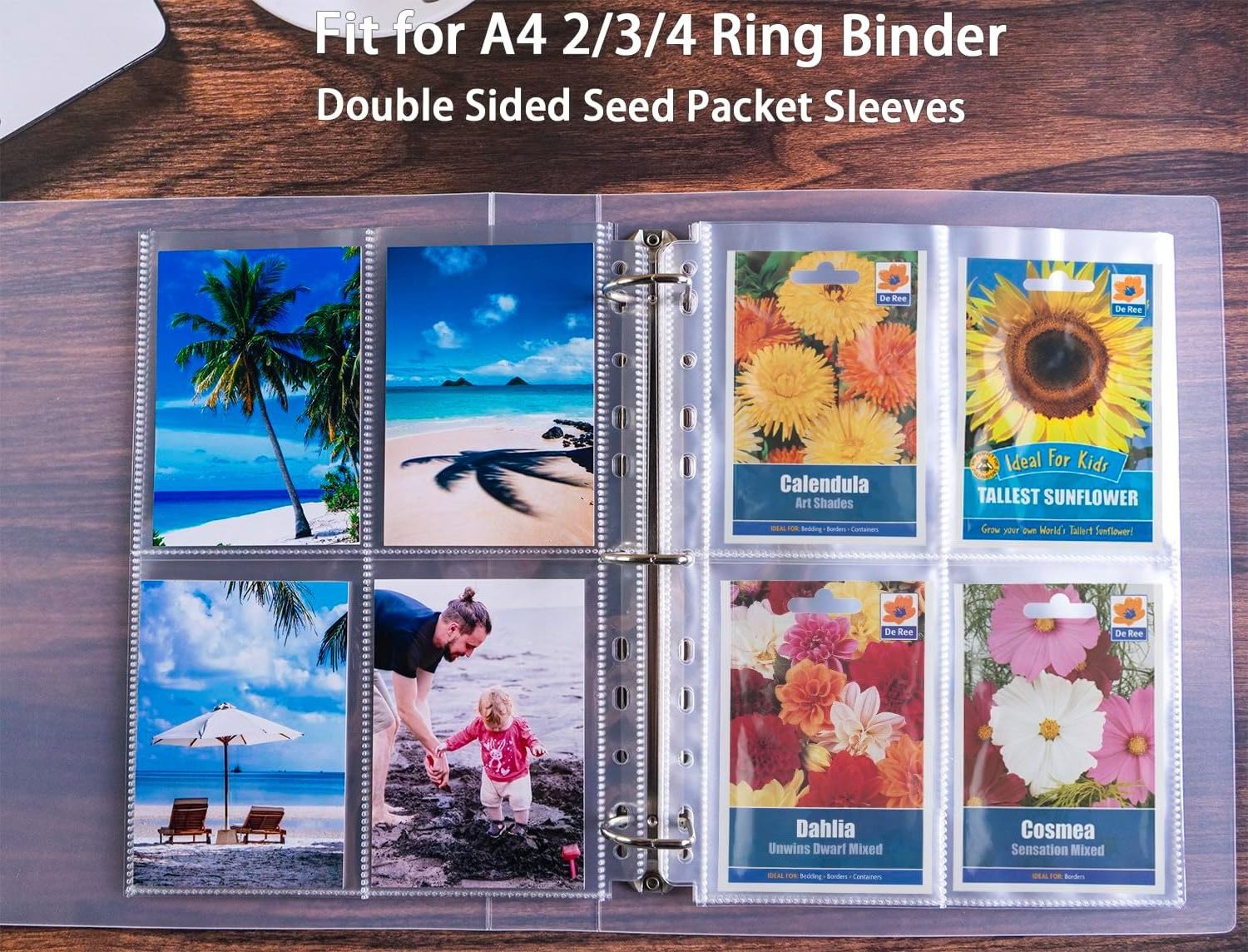 A4 Photo Album Refill Pages 3-Ring Photo binder Pages  Fit For  3.5*5