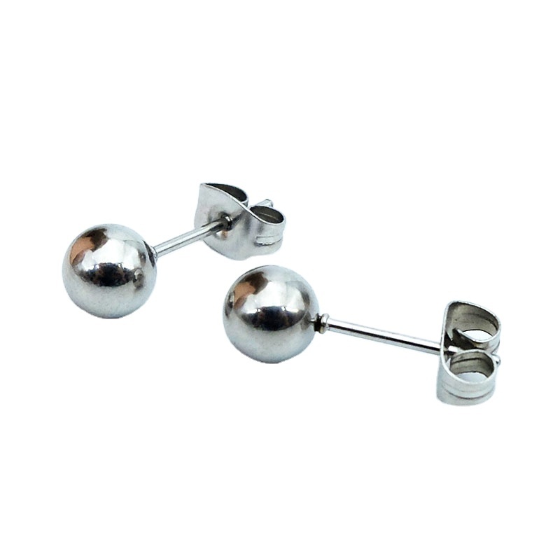 Stainless steel ball ear stud earrings cheap wholesale for men and women