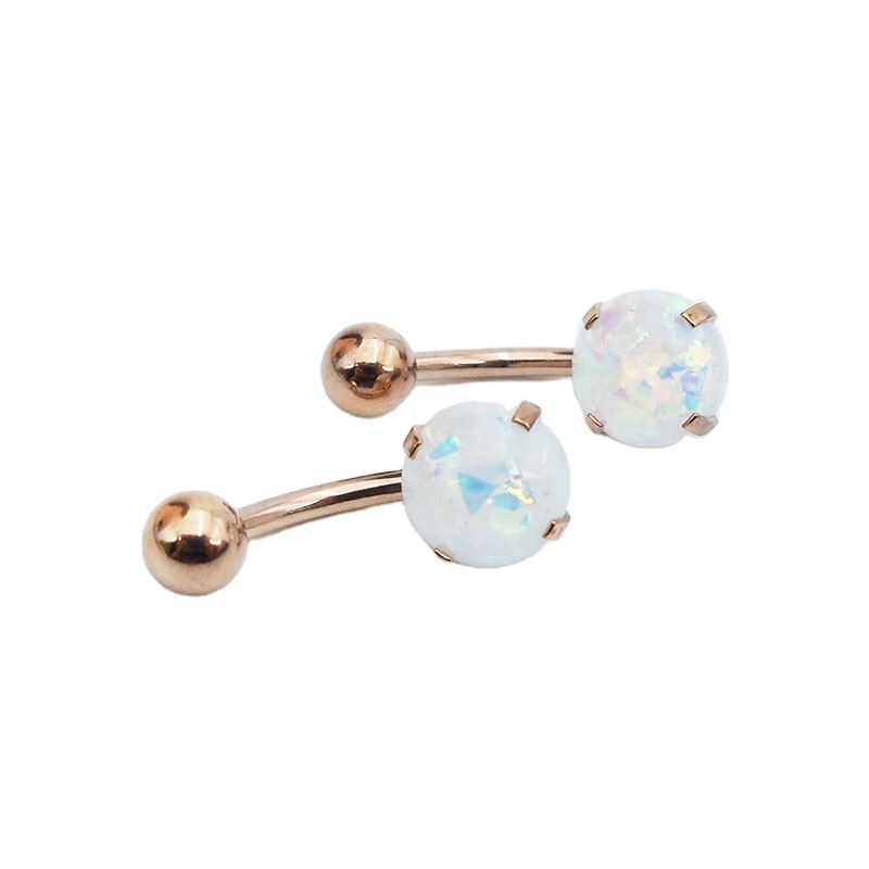 Belly rings surgical steel Opal Balls Body Piercing Jewelry Belly Ring