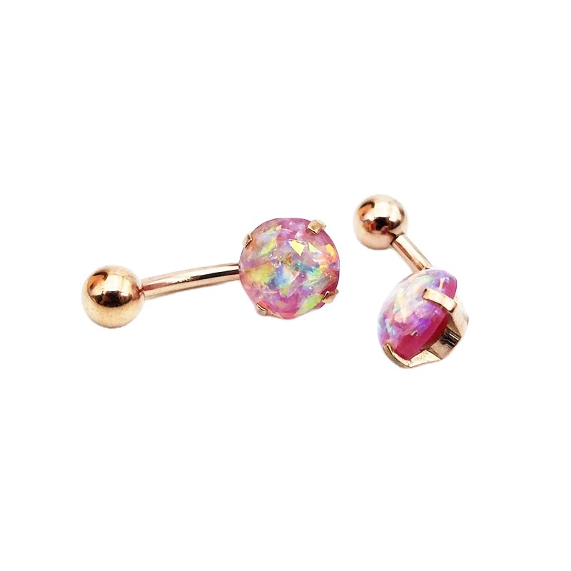 Belly rings surgical steel Opal Balls Body Piercing Jewelry Belly Ring