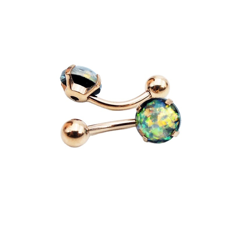 Belly rings surgical steel Opal Balls Body Piercing Jewelry Belly Ring