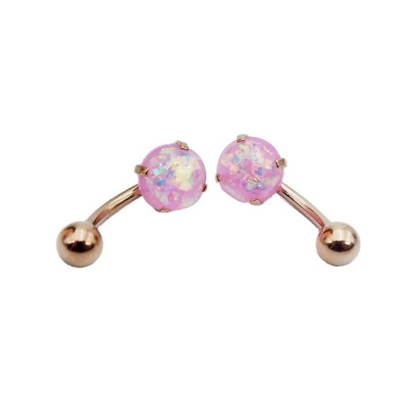 Belly rings surgical steel Opal Balls Body Piercing Jewelry Belly Ring