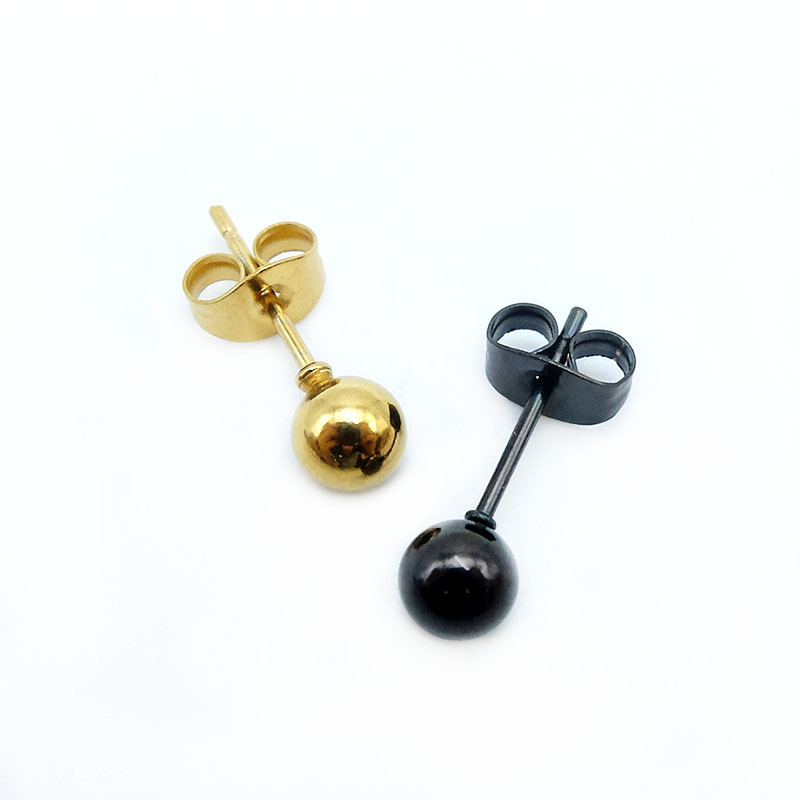 Stainless steel ball ear stud earrings cheap wholesale for men and women