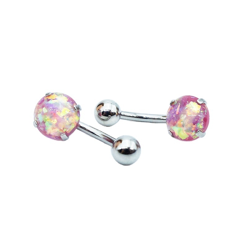 Stainless steel bely ring  Opal Balls Body Piercing Jewelry belly button rings