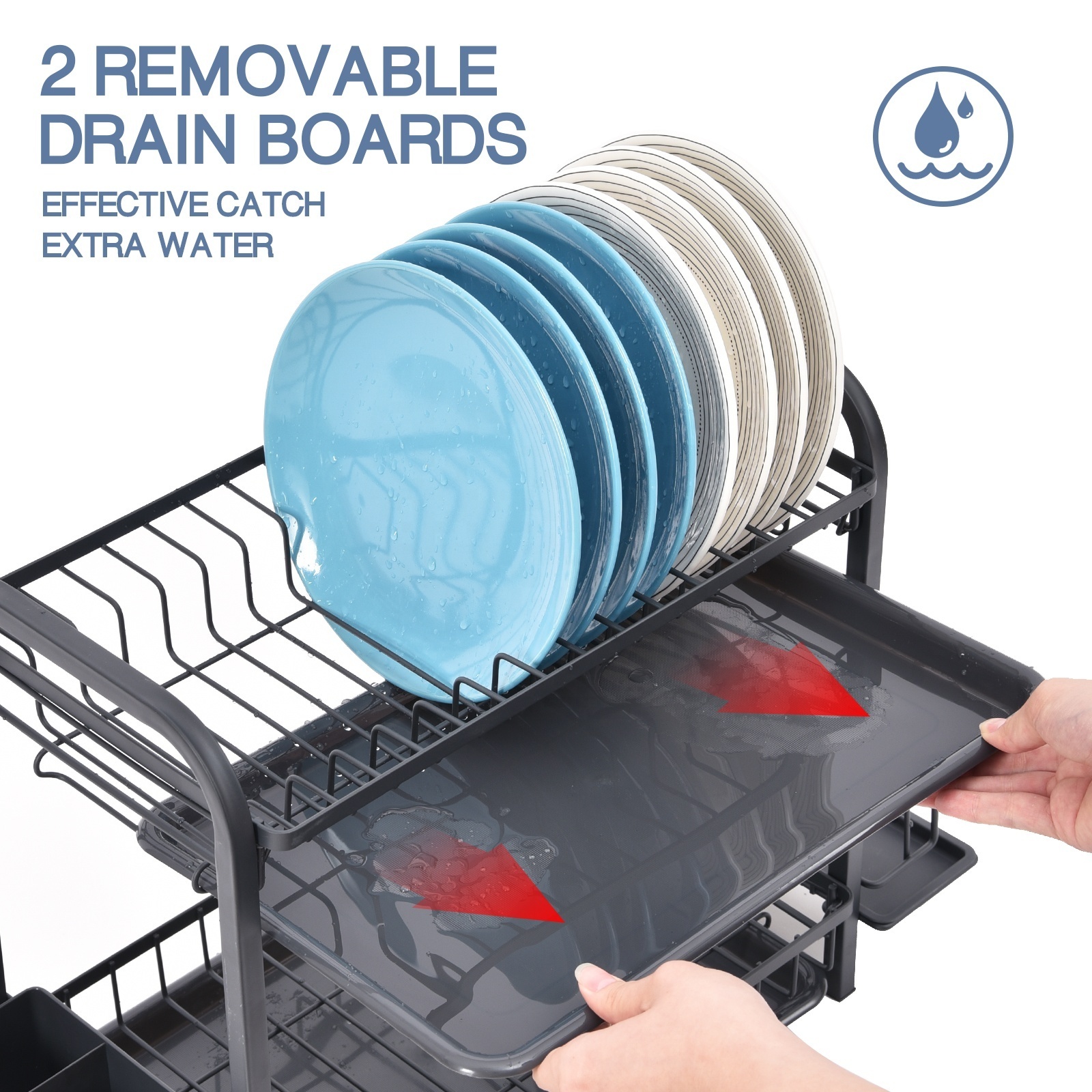 Large storage small package kitchen counter holders sink organization over the sink dish drying drainer rack