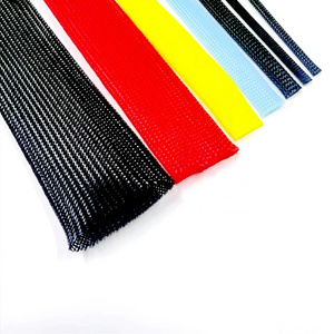 YUHAO 16mm colourful PET expandable braided sleeving mesh tube flexible cable sleeve