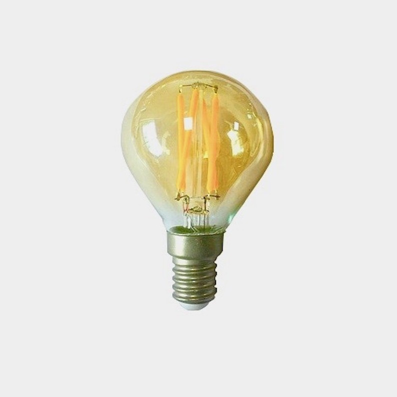 AC220-240V Warm Yellow Amber 5W G45 Copper base E27 E14 LED filament LED Filament Bulb