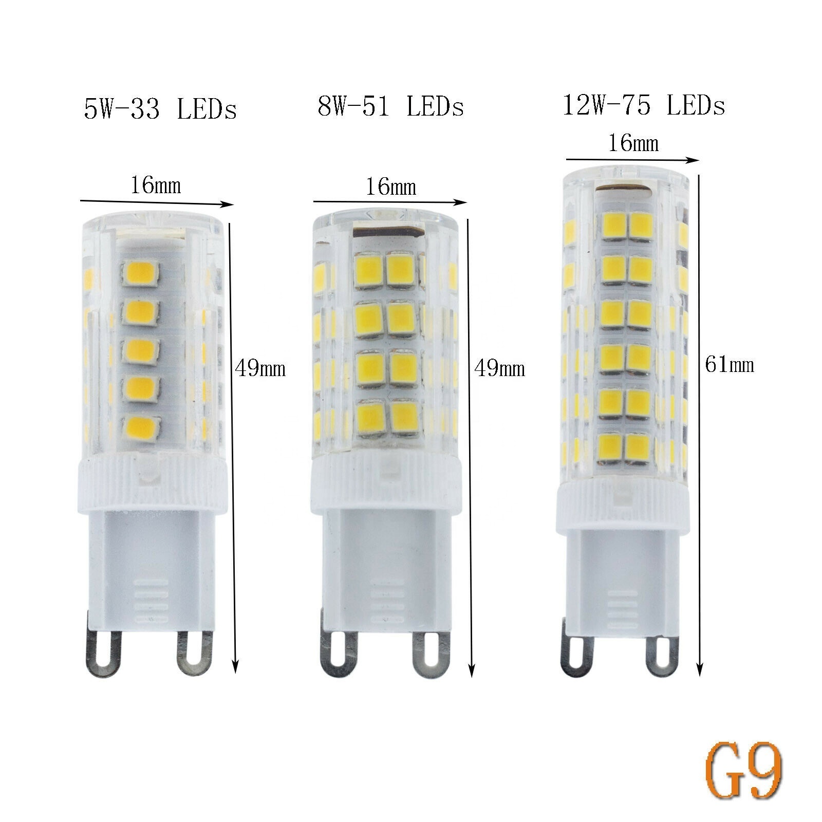 230V  G9 Ceramics LED Corn Bulbs 3W 5W 7W Capsule Crystal Lights Lamp