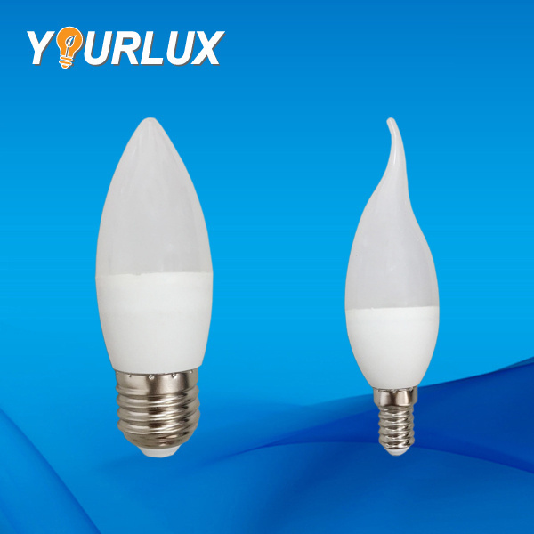 wholesale E27 E14 5W 7W 8W 15W C37 LED Candle shape lamp led bulb for home lighting