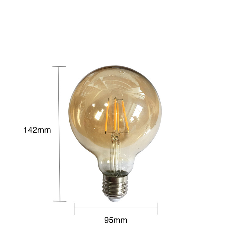 Edison G95 LED Filament bulb  2700K--6500K Globe Amber  led lighting