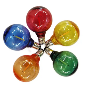 High quality G9 globe shape colorful light red yellow Edison Lamp color festival light Led Filament Bulb