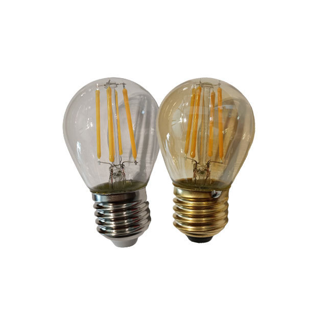 LED Filament Bulb AC220-240V Warm Yellow Amber 5W G45 Copper base E14 LED filament lamp