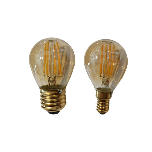 LED Filament Bulb AC220-240V Warm Yellow Amber 5W G45 Copper base E14 LED filament lamp