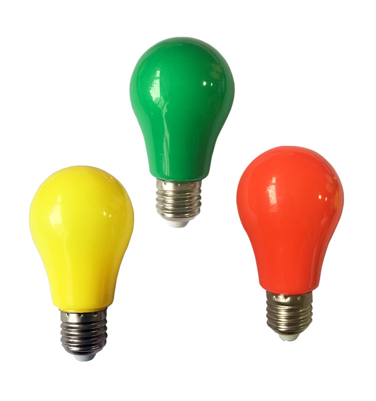 Energy-saving colorful holiday atmosphere AC100-240V E27 Base Color Bulb 5W A60 E27 LED Bulbs for home