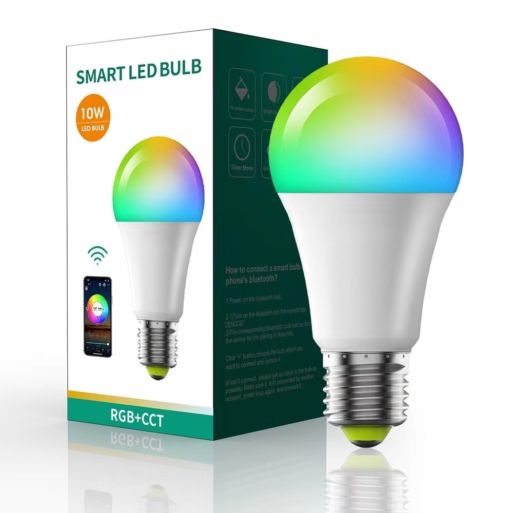 WIFI Control RGB Smart Wifi Lighting E27 Bulb Wireless App Control Adjustable A19 Led Blub