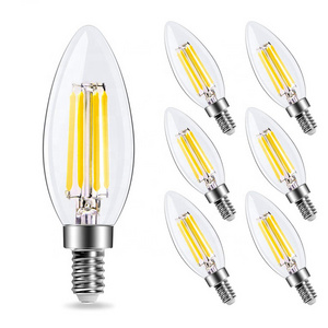 Warm white light amber clear 5w led bulb e14 e12 C35 candle shape Edison bulb LED filament bulb