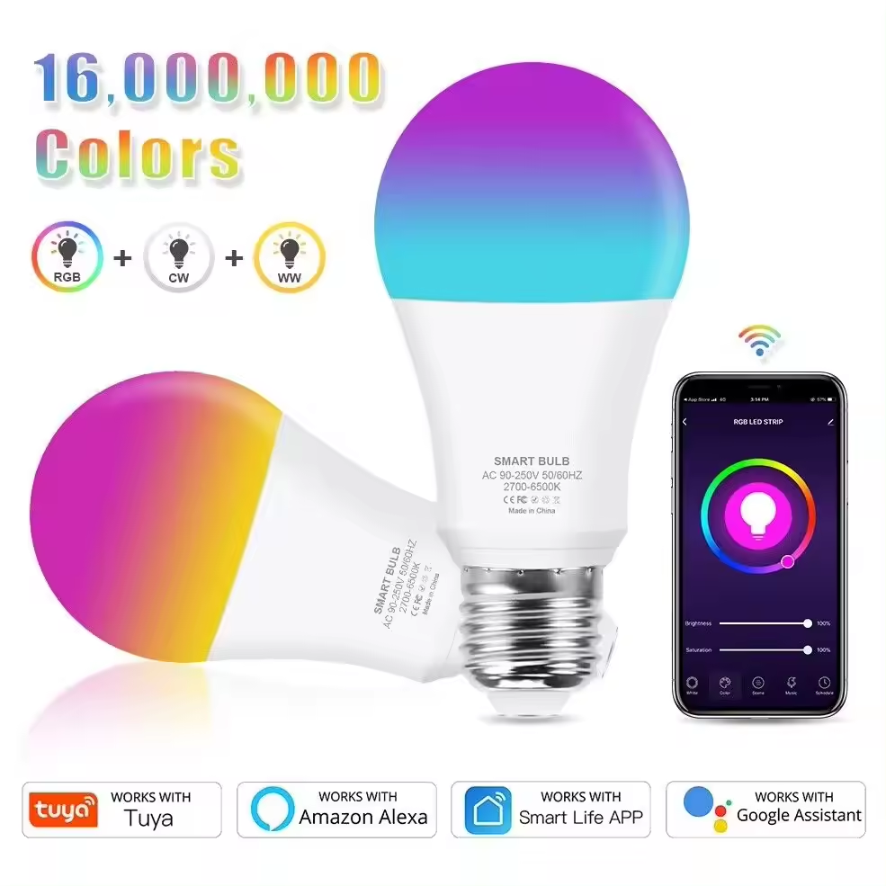 A60 Smart bulb 5W 9W Color Changing RGB LED Bulb e27 110v 220v Remote Control smart led bulb