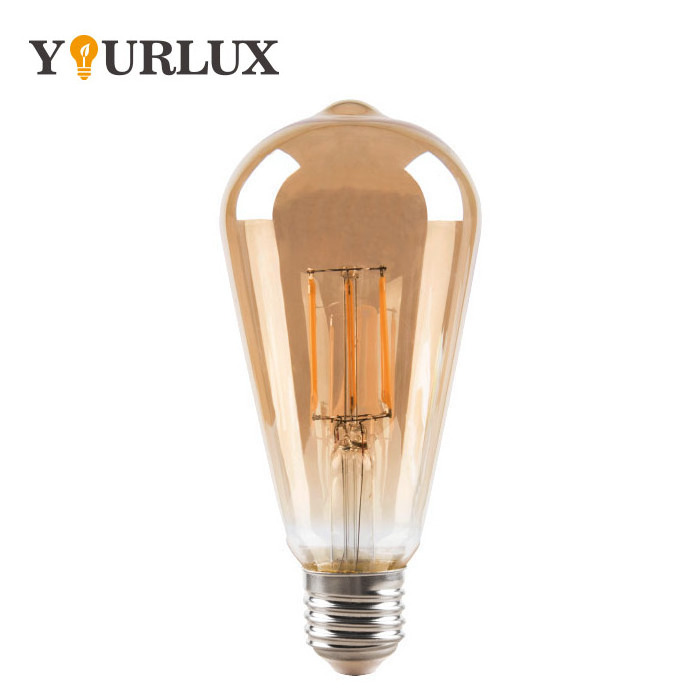 Led Filament Bulb ST64 6w amber Edison bulb lights for Outdoor String Lighting