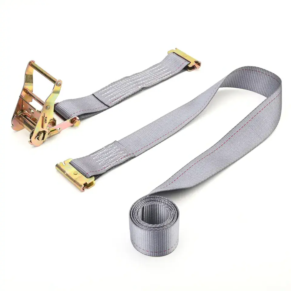 Wholesale 2 inch Heavy Duty Polyester Enclosed E Track Ratchet Straps Tie Down Cargo Lashing Rail Load Bar Decking Beam