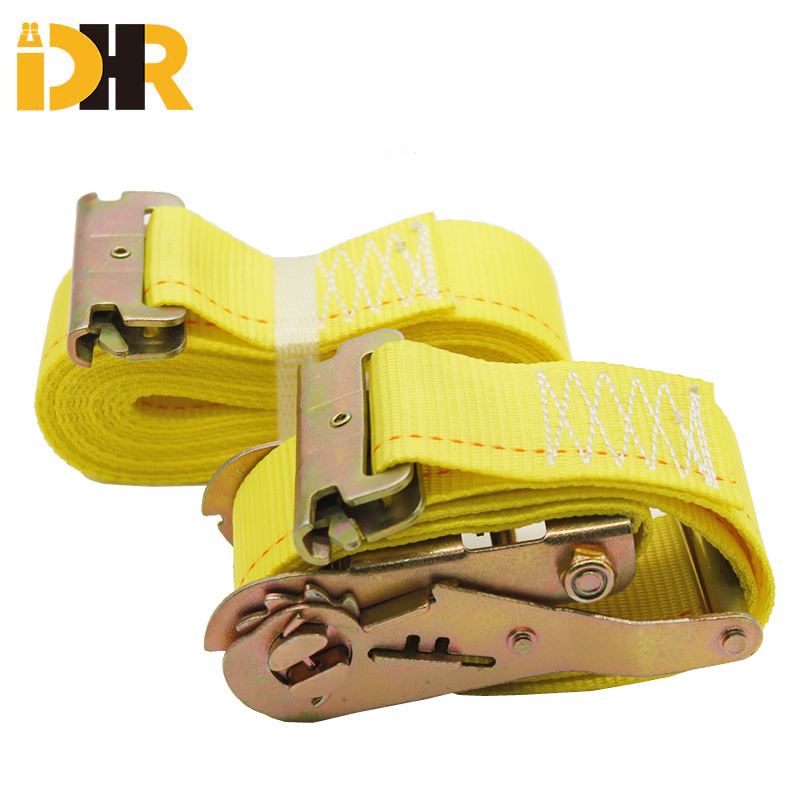 Wholesale 2 inch Heavy Duty Polyester Enclosed E Track Ratchet Straps Tie Down Cargo Lashing Rail Load Bar Decking Beam