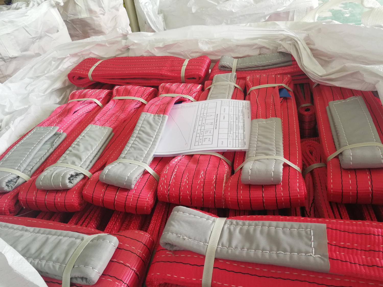 OEM Custom EN 1492-1 Double Ply Eye to Eye Polyester 10T 12T  Flat Webbing Sling For Cargo Lifting Strap