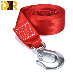 Factory  Wholesale Heavy Duty Polyester 2" x 20'  Boat Trailer Winch Strap with Snap Hook Tow Tie Down Strap