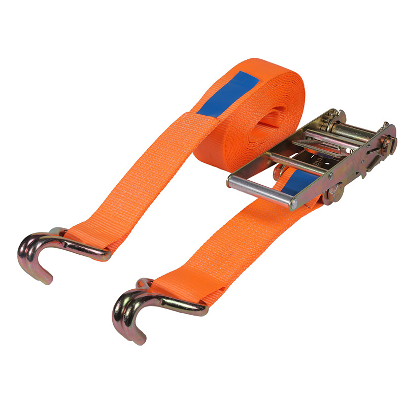 High Quantity Polyester Retractable Lashing Belt 1.5t Ratchet Tie Down Straps with Double J Hook