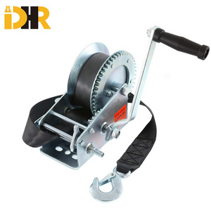 Factory Direct Heavy Duty Boat Trailer Manual Hand Gear Winch Crank With Strap Hook or Cable for ATV, Boat, Truck, Trailer