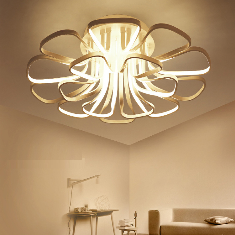 Home decorative modern design flower shape plastic led light cover indoor led ceiling light