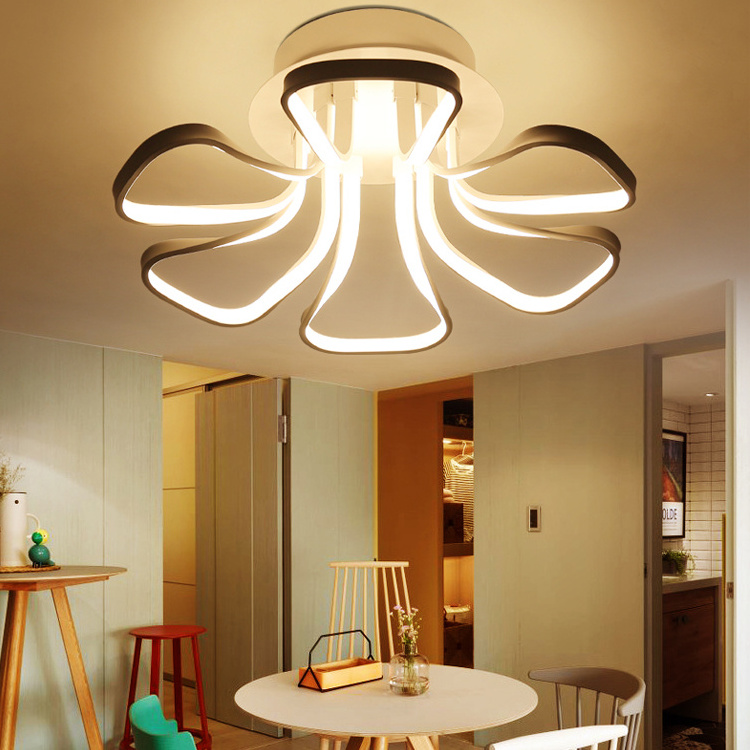 Home decorative modern design flower shape plastic led light cover indoor led ceiling light