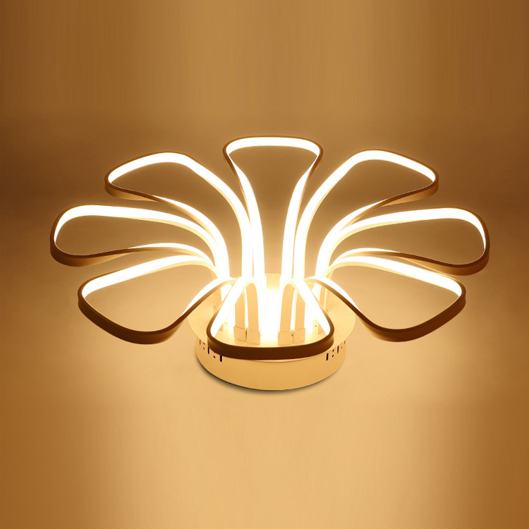 Home decorative modern design flower shape plastic led light cover indoor led ceiling light