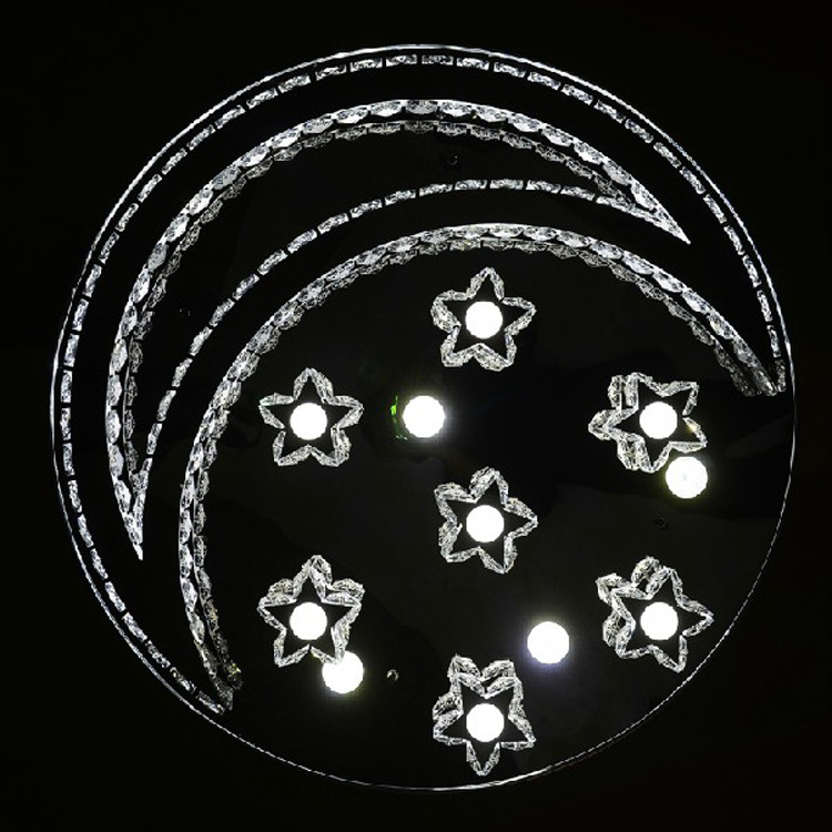 Ceiling Design Romantic LED Ceiling Lamps Moon and Star Shape Crystal Ceiling Light for Bedroom or Coffee Shop