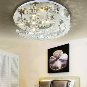 Ceiling Design Romantic LED Ceiling Lamps Moon and Star Shape Crystal Ceiling Light for Bedroom or Coffee Shop