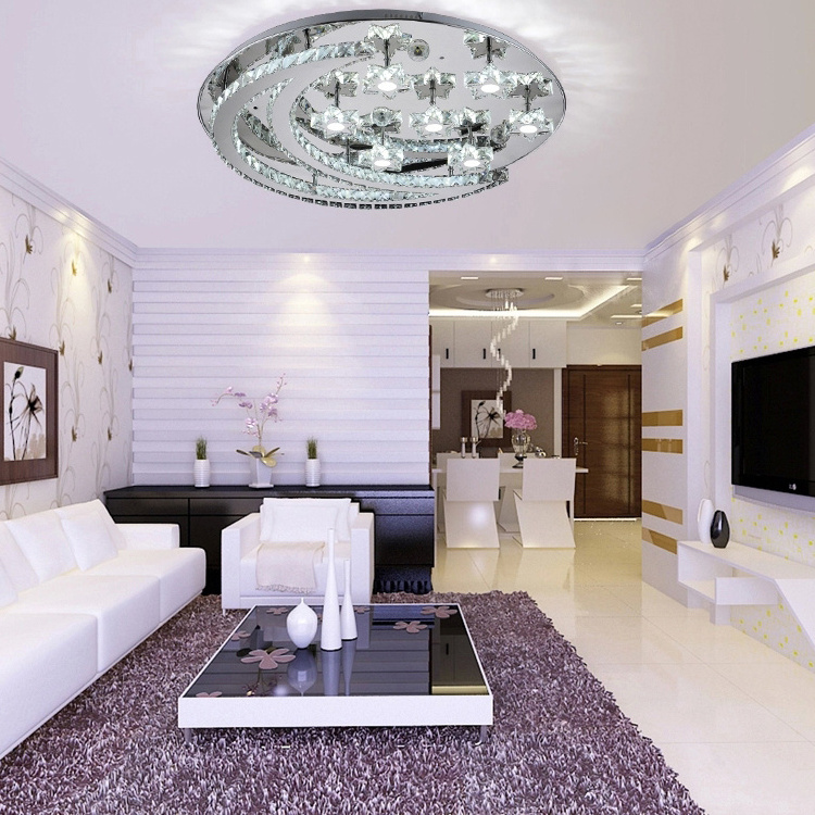 Ceiling Design Romantic LED Ceiling Lamps Moon and Star Shape Crystal Ceiling Light for Bedroom or Coffee Shop