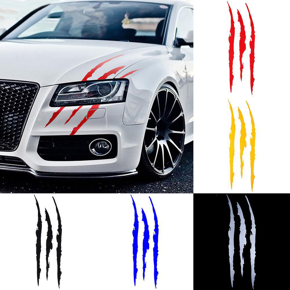 Car Sticker Reflective Claw Scratch Stripe Marks Headlight Decal Paw Creative Scratch Sticker Ghost Claw Sticker