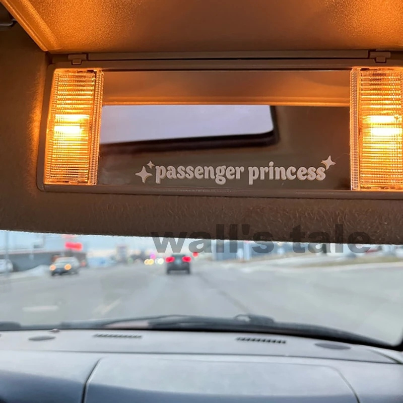 Custom Colorful Lettering Passenger Princess Decal Sticker Vinyl Truck Mirror